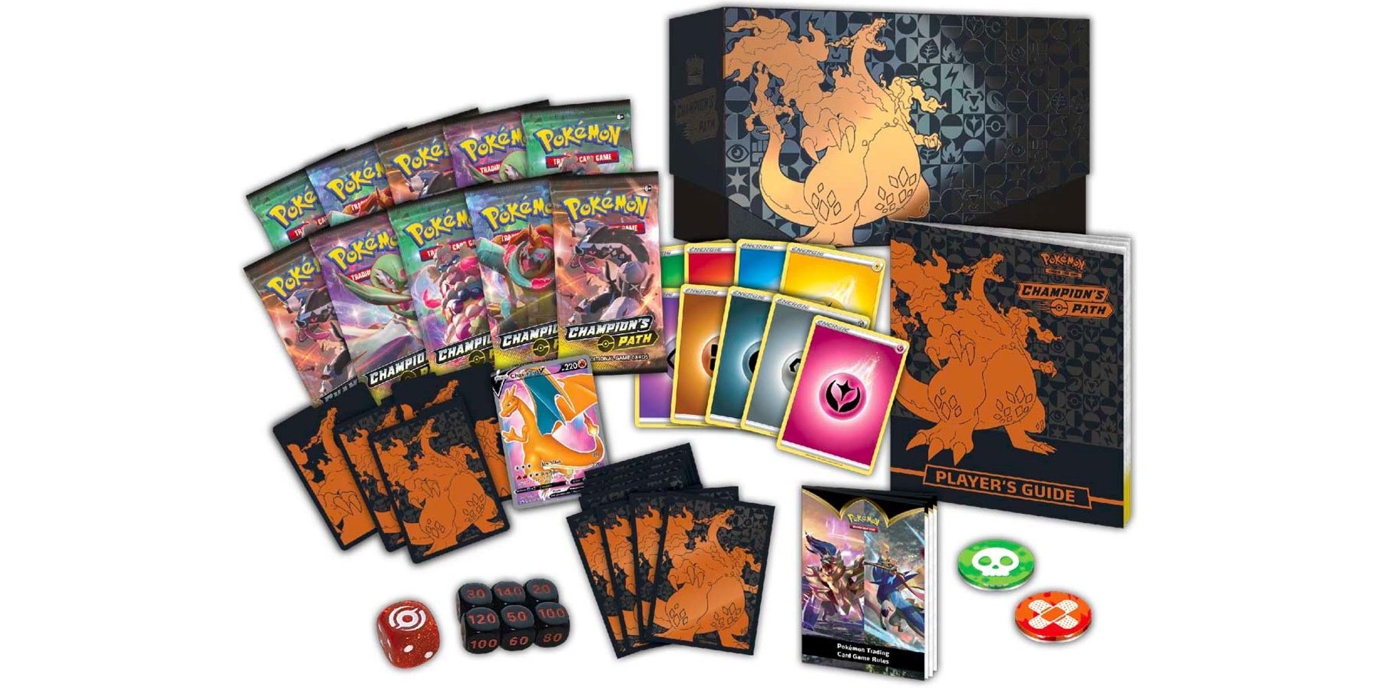Champion's Path Elite Trainer Box with Gigantamax Charizard on the cover