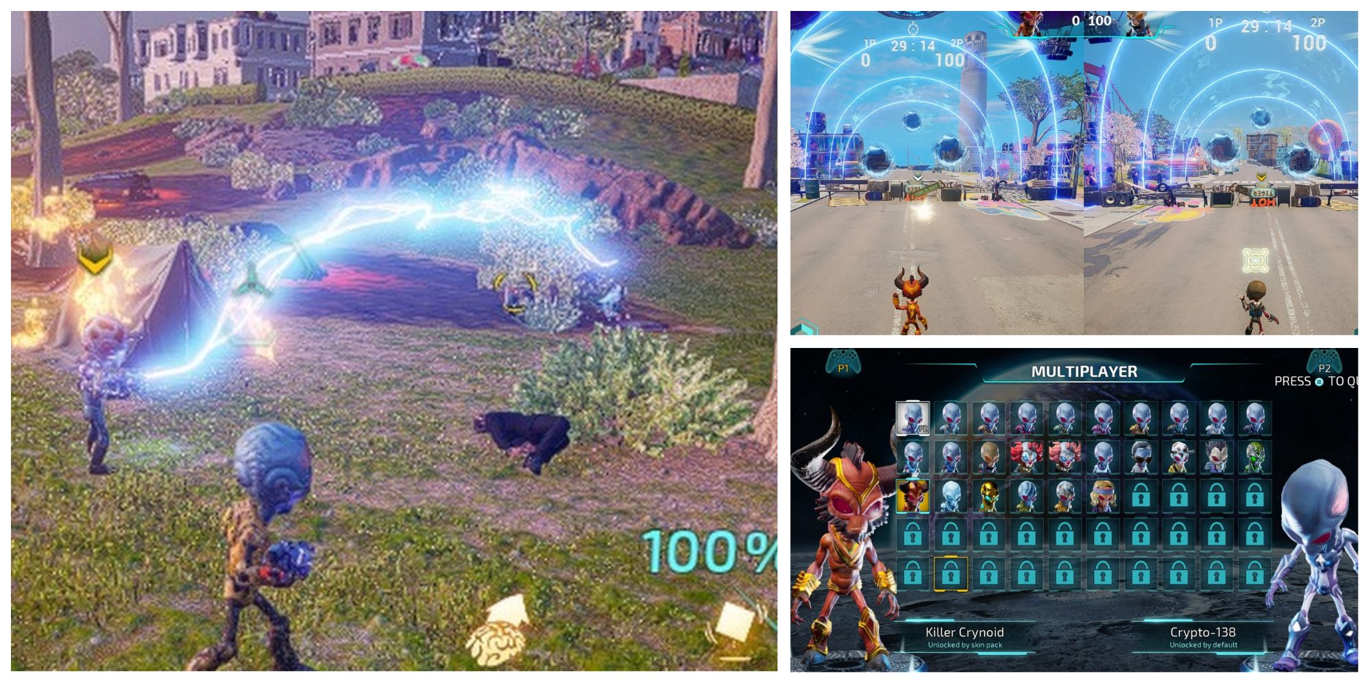 Destroy All Humans 2: Reprobed - Multiplayer Story, PK Tennis And The Skin Selection Screen