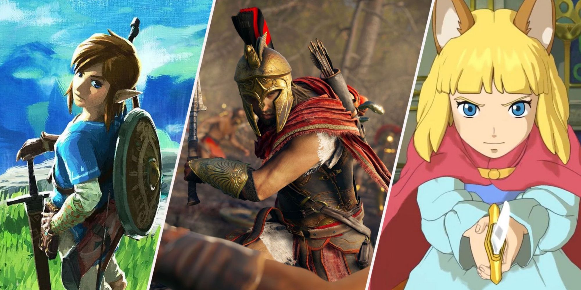 Breath of the Wild, Assassin's Creed Odyssey, and Ni No Kuni 2