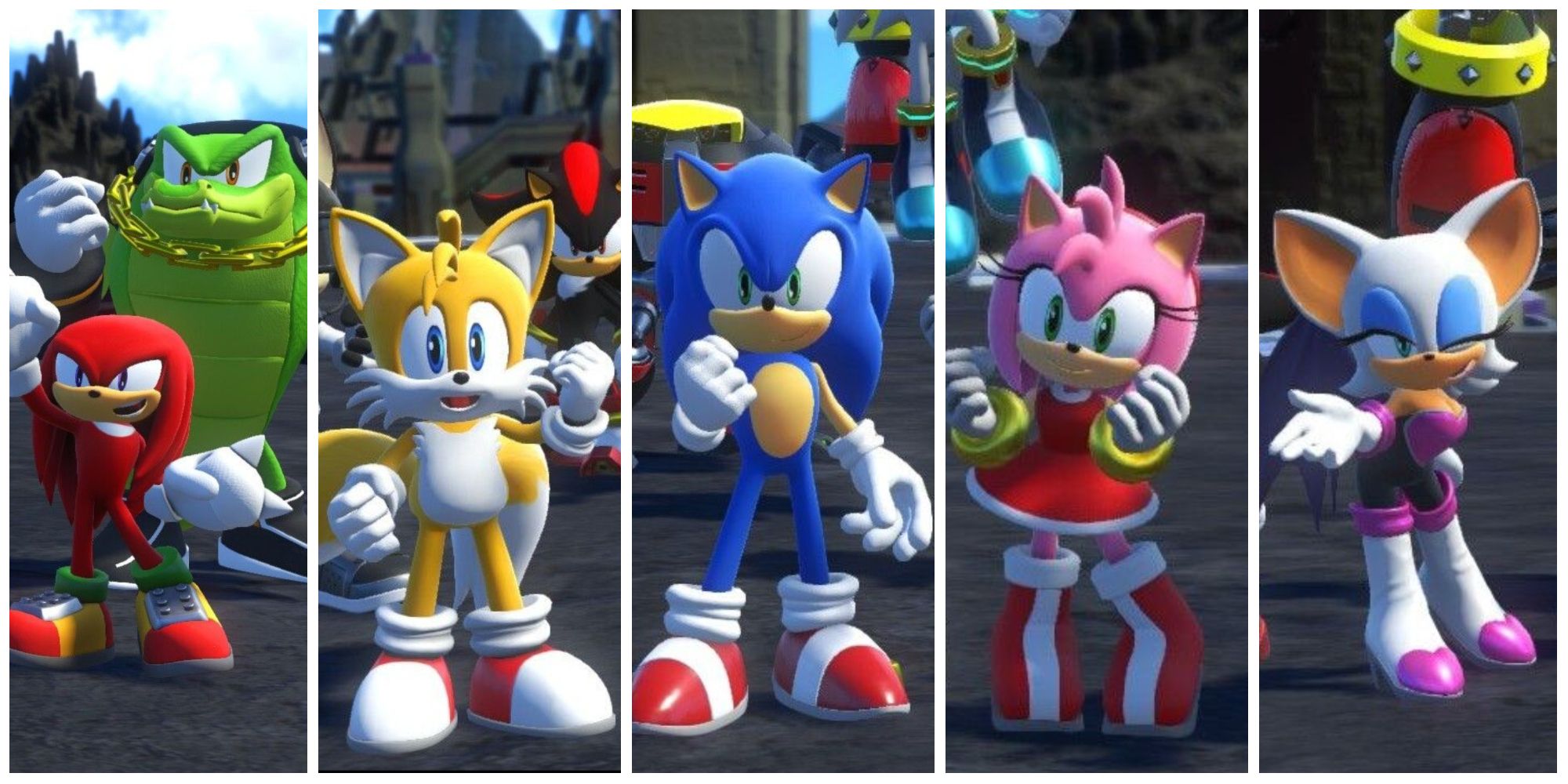 Sonic Forces Knucles, Vector, Tails, Sonic, Amy, Rouge, 