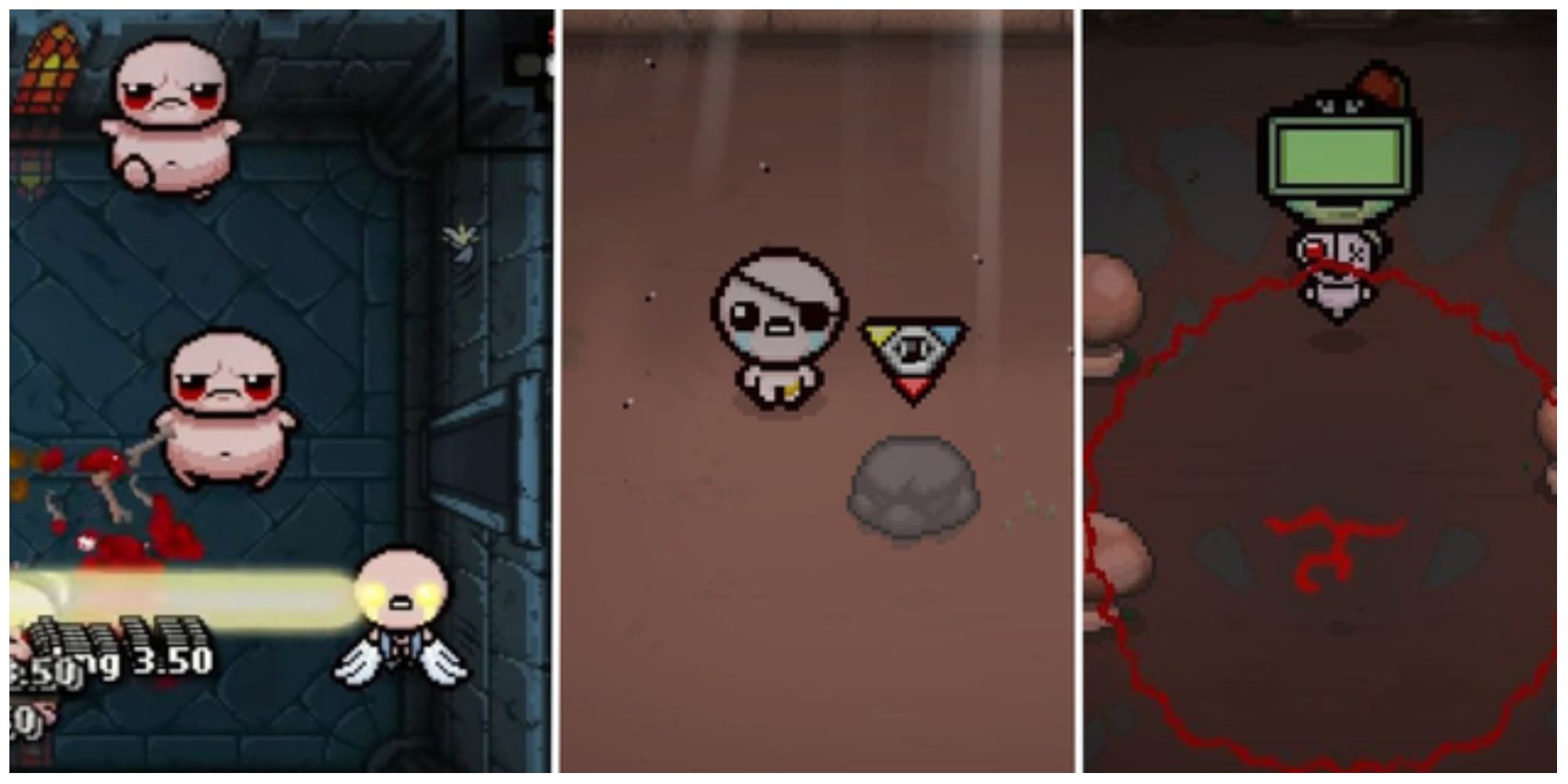 Binding of Isaac feature using God Head, an angel blast and more