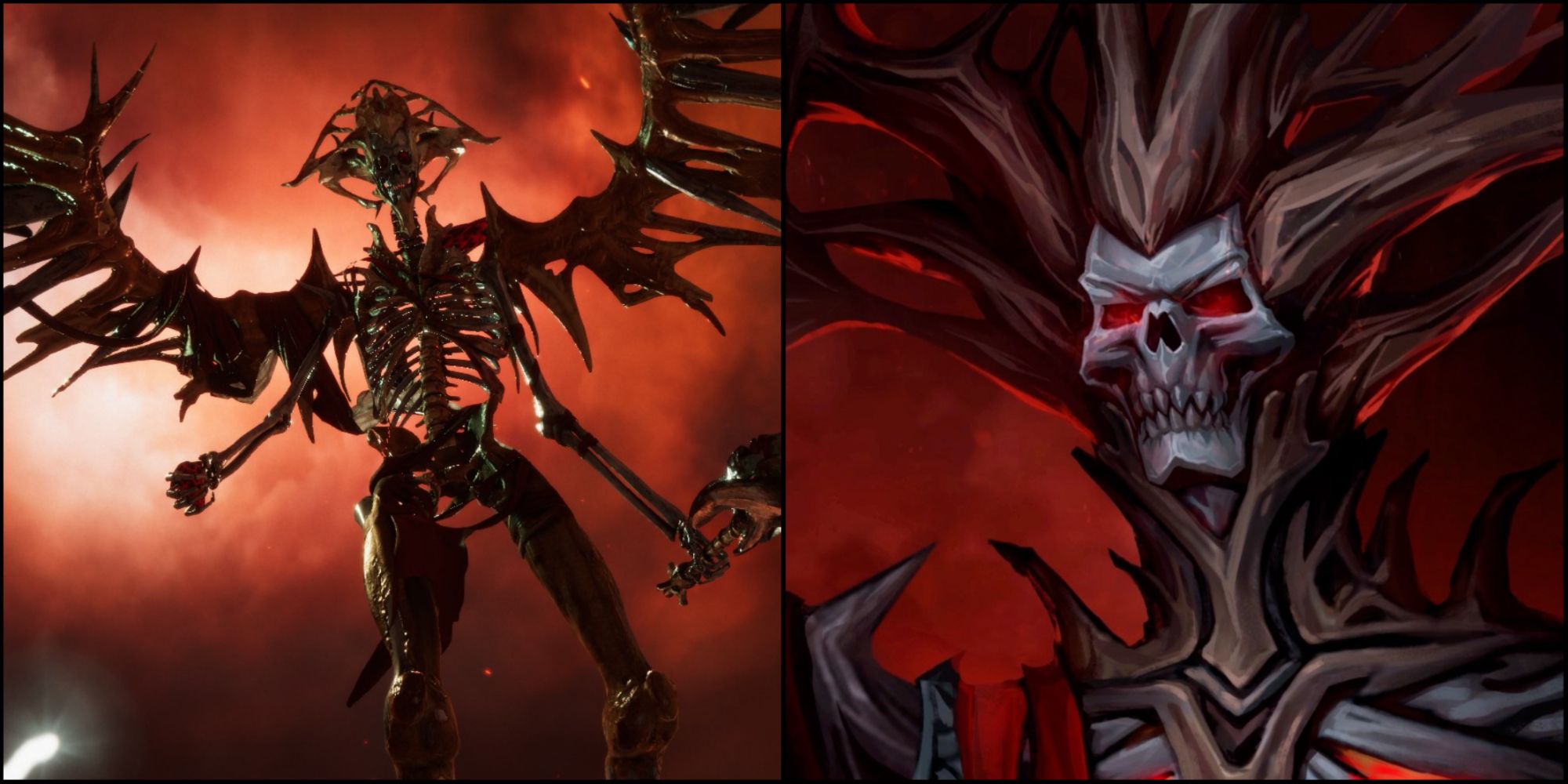 The Red Judge in both sides. On the left, in-game. On the right, artwork.