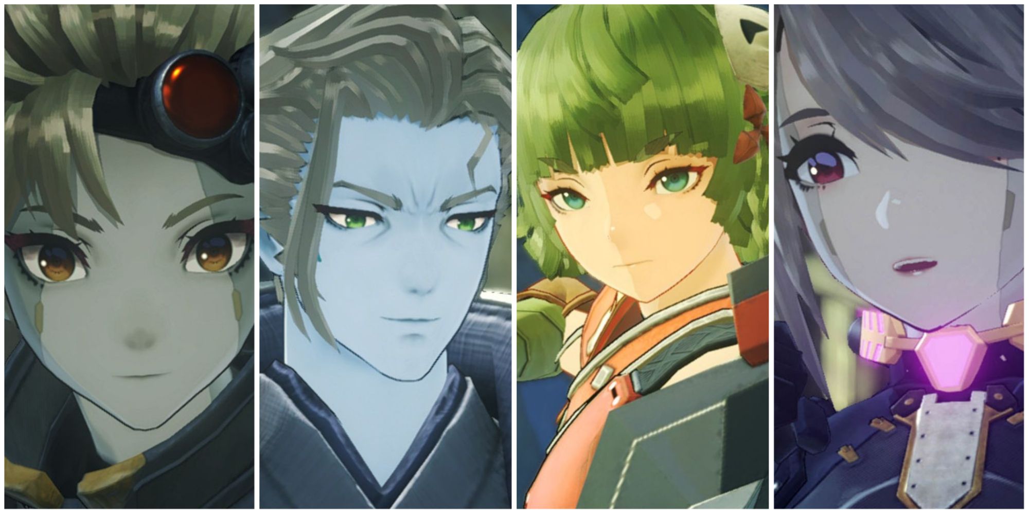 Xenoblade Chronices 3 - collage of Valdi, Teach, Juniper and Segri