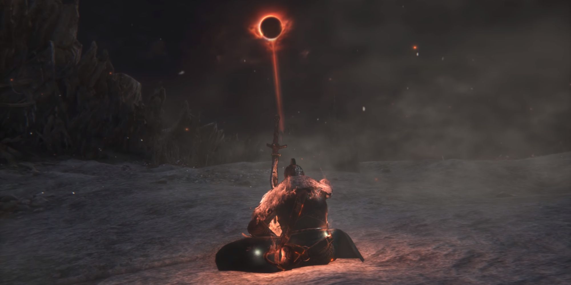 The player sitting on the bonfire.