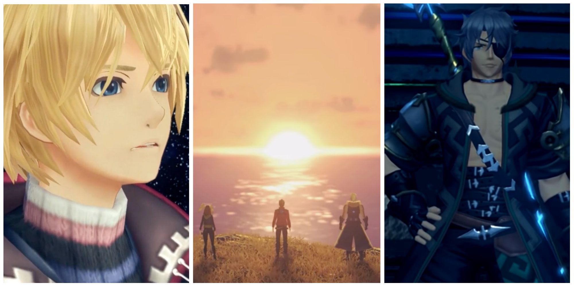 A collage of screenshots from Xenoblade Chronicles Definitive Edition, Xenoblade Chronicles 3, and Xenoblade Chronicles 2