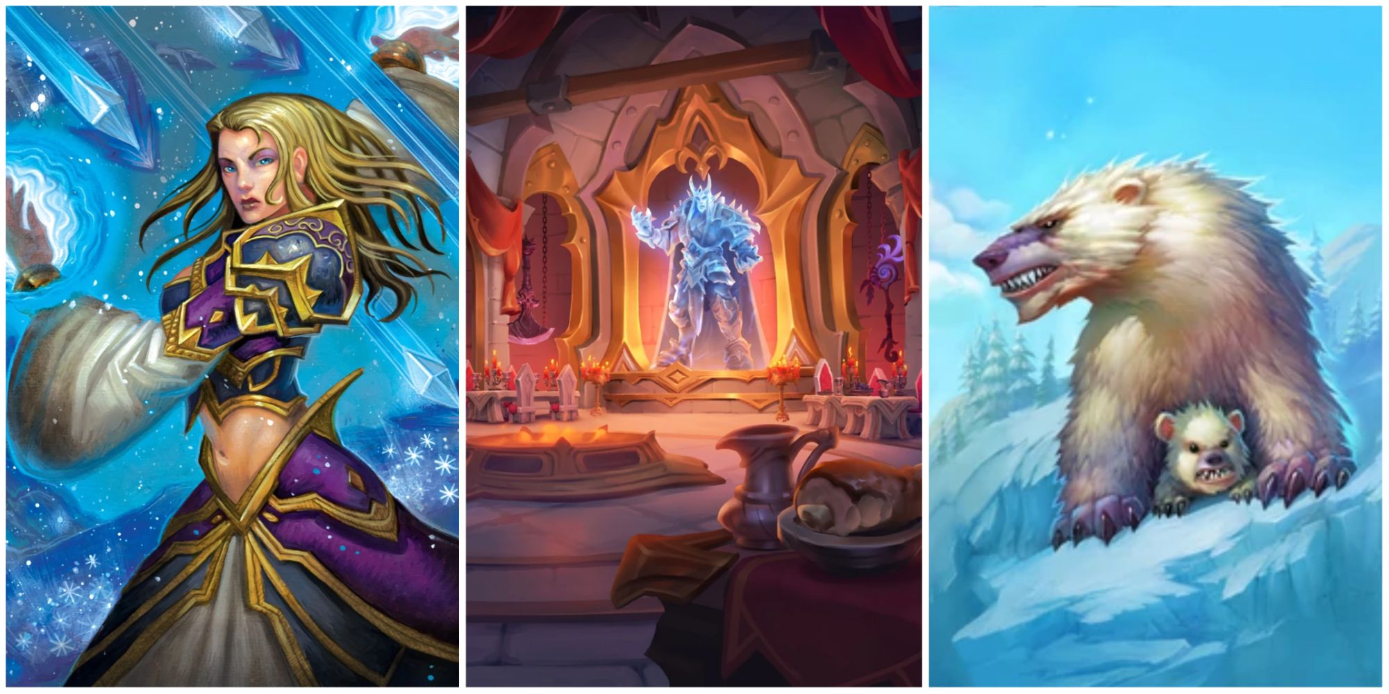Hearthstone - collage of Blizzard, Location, and Polar Bear