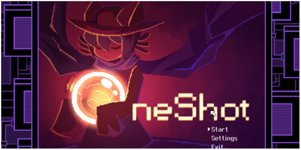 A title screen of Niko holding the sun when you open the game OneShot in OneShot: World Machine Edition.