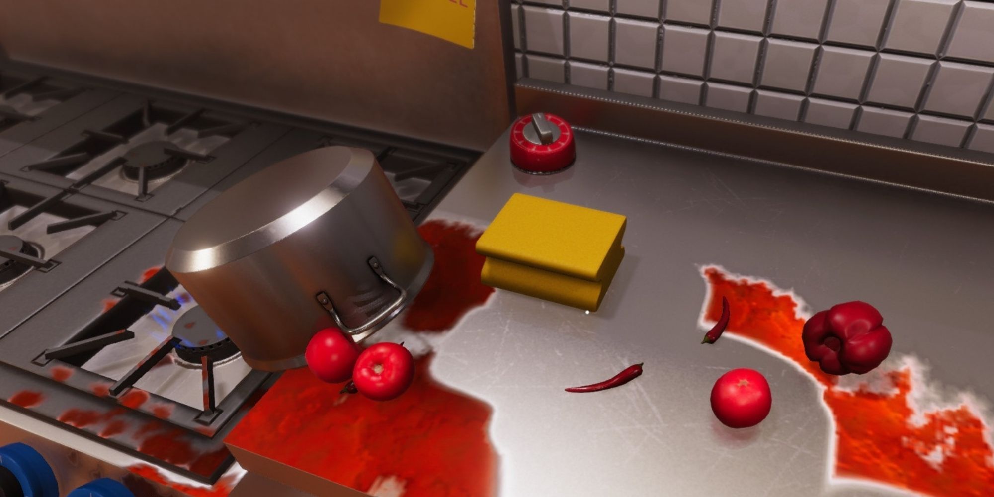 Spilled Sauce on Counter in Cooking Simulator