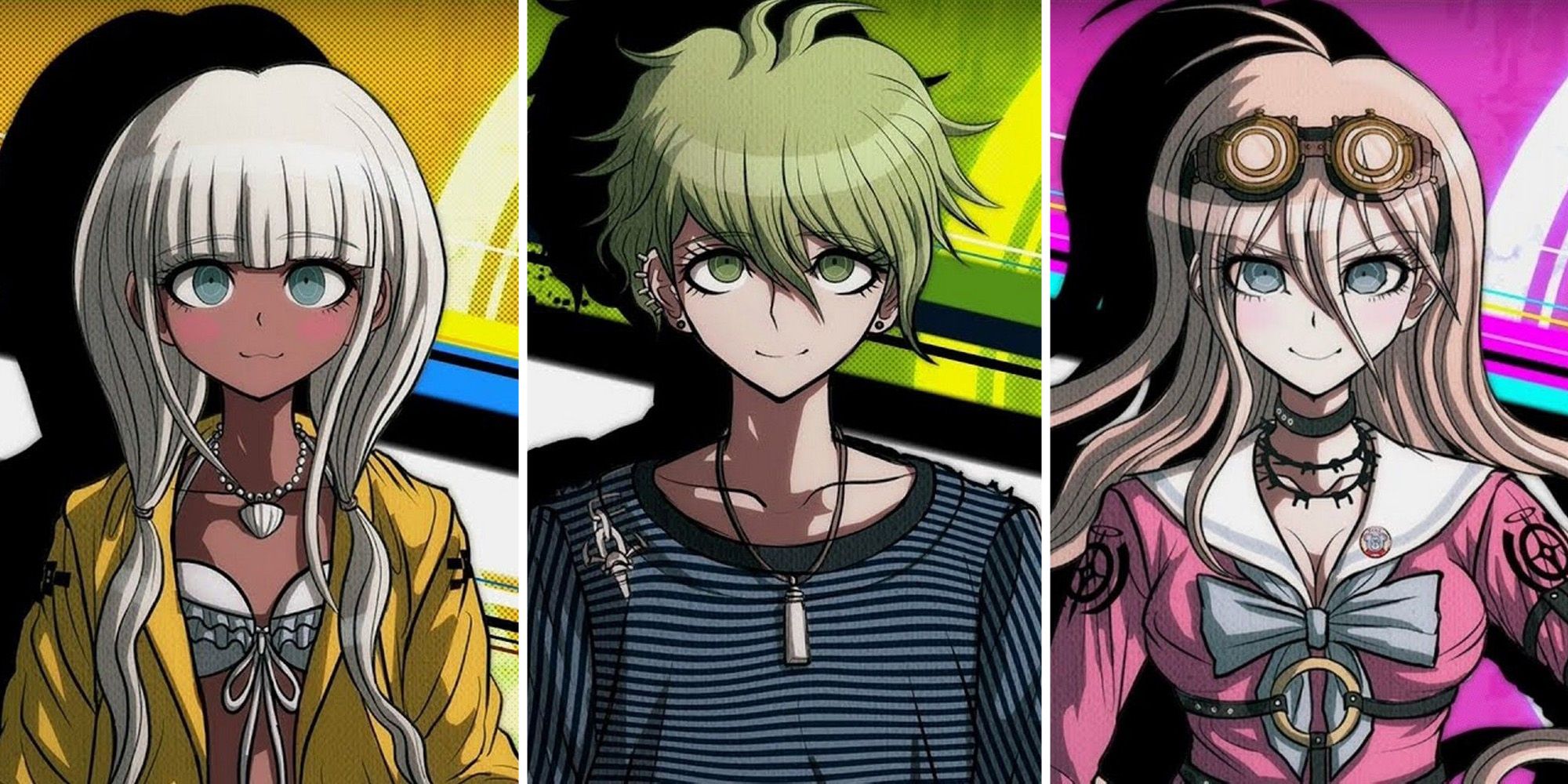 Danganronpa V3 Wildest Murders Feature Image featuring Angie, Rantaro, and Miu