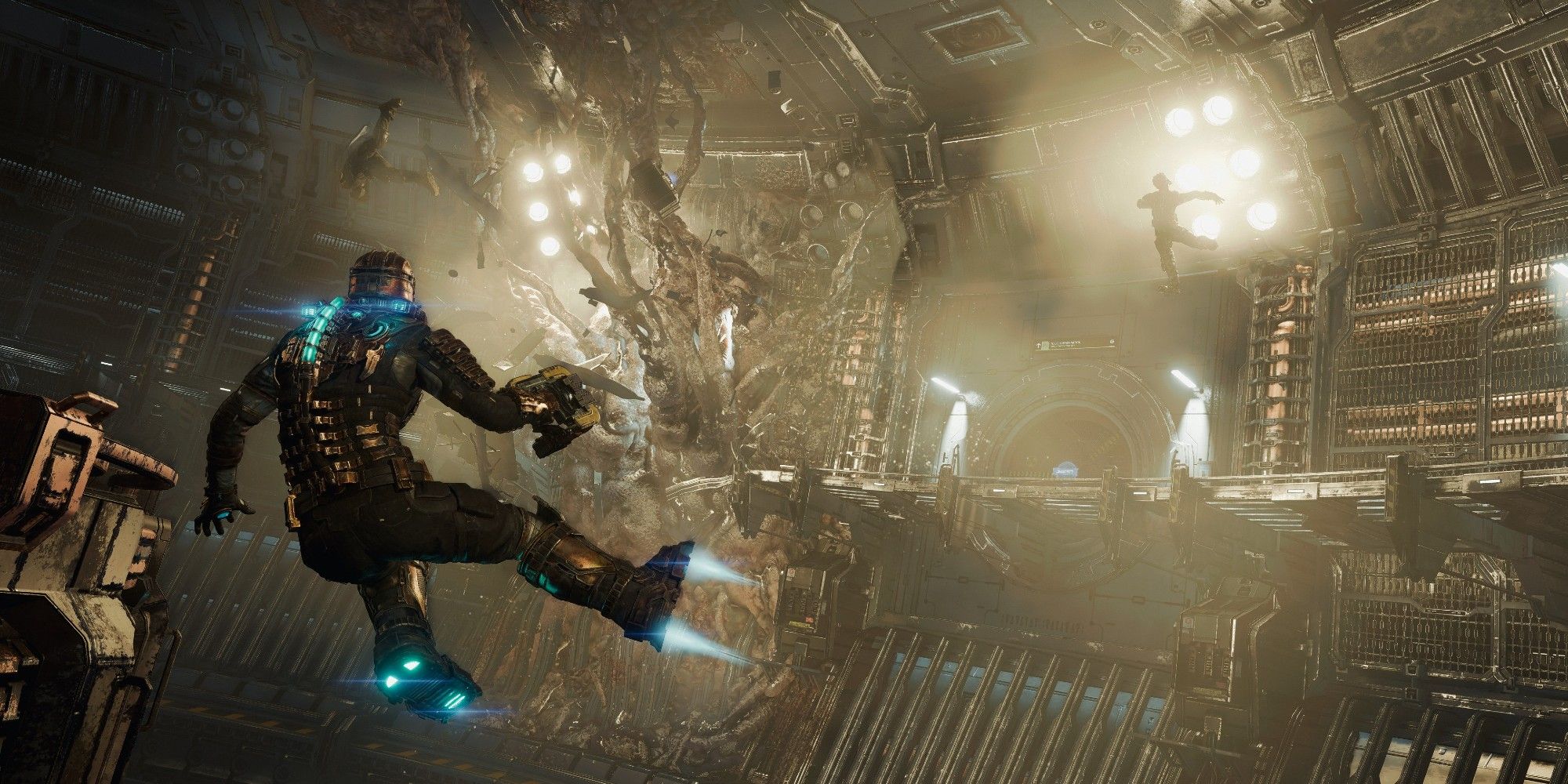 Dead Space Remake Official Screenshot From Xbox Store Page Featuring Flying Isaac Clarke