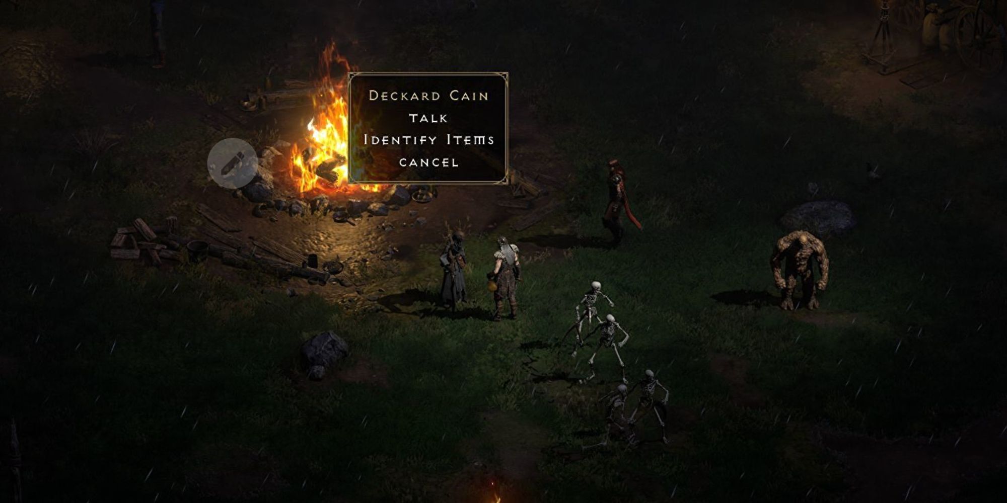 Deckard Cain talking to the player in Diablo 2