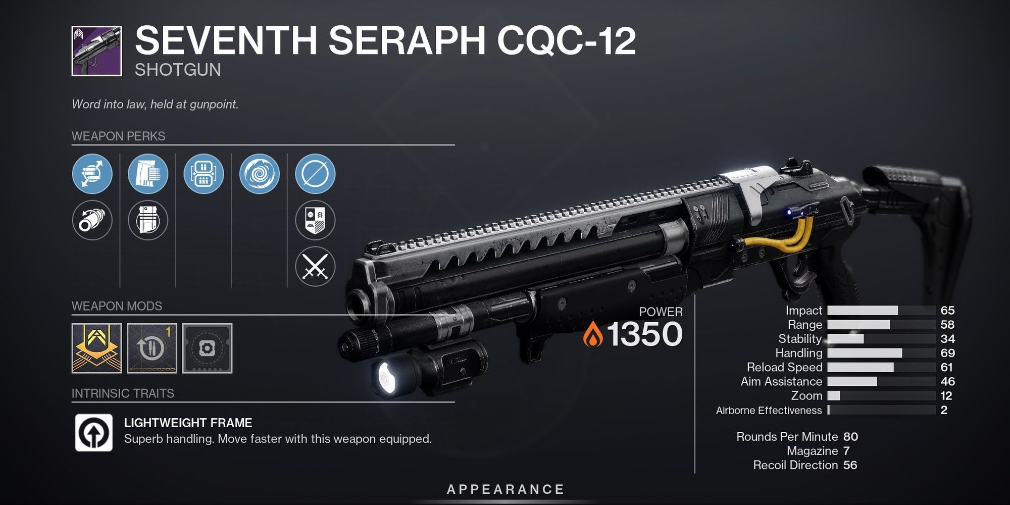 Destiny 2 Xur Seventh Seraph CQC-12 Sep 23