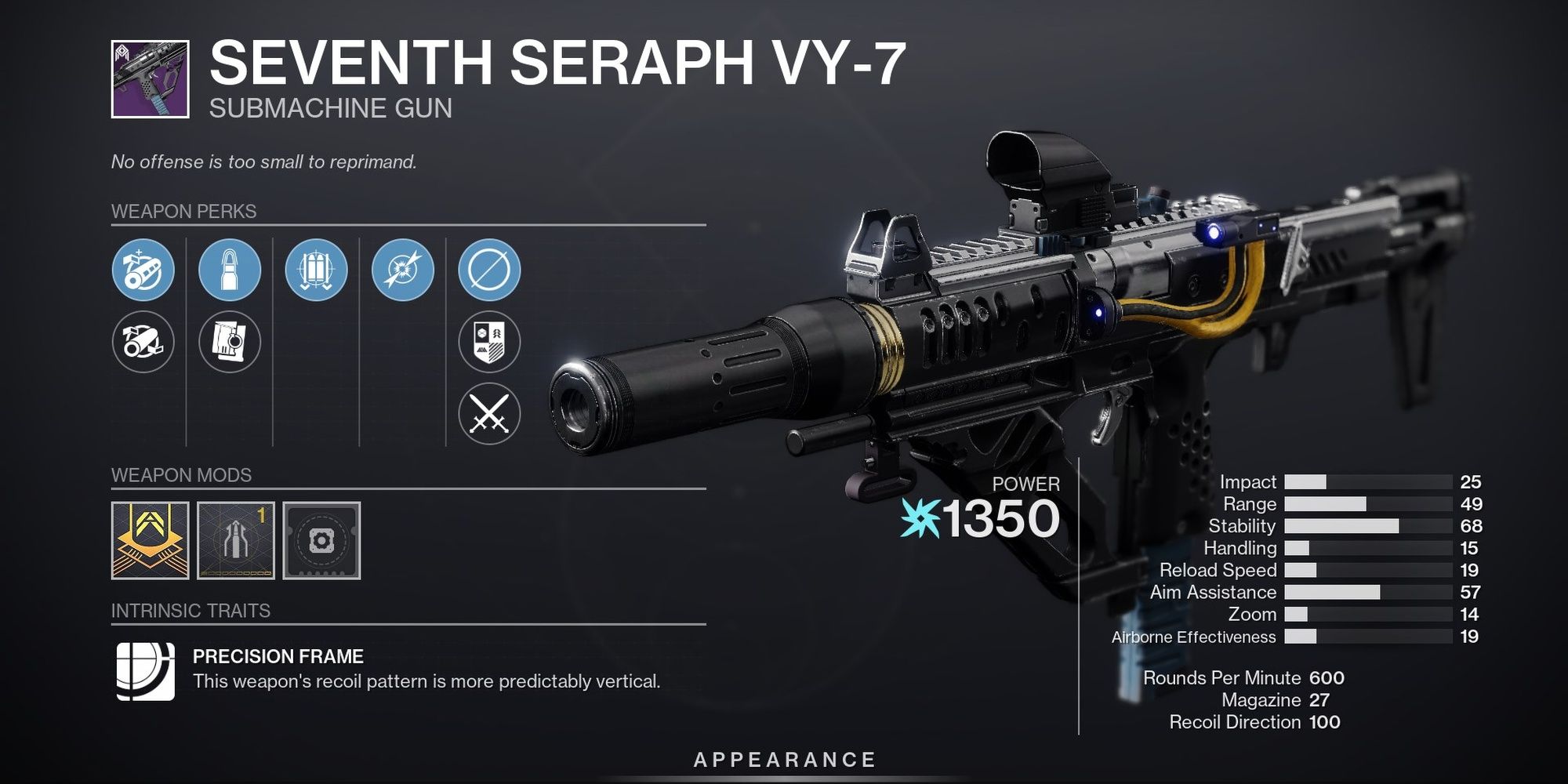 Destiny 2 Xur Seventh Seraph VY-7 Sep 23