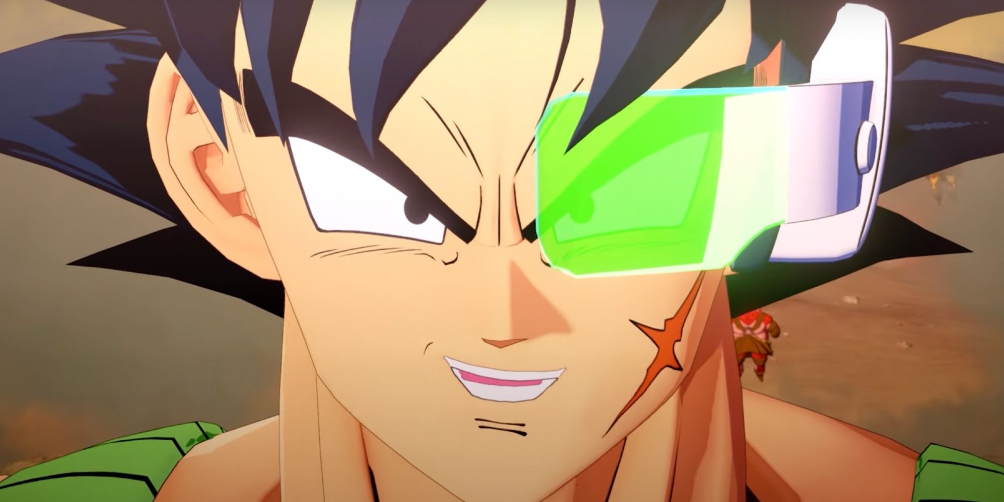 A close shot of Bardock's face, smiling while looking at you.