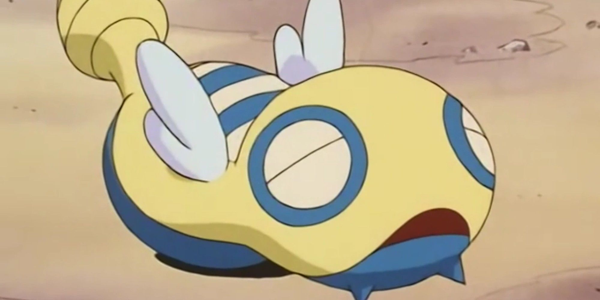 Dunsparce from the anime looking confused on the ground