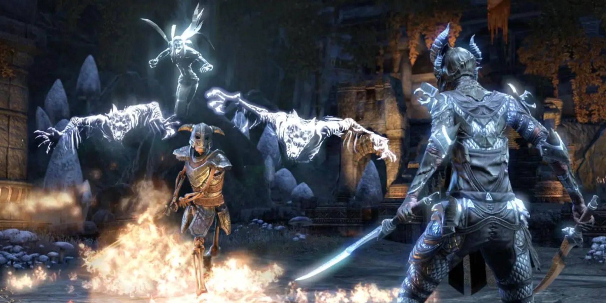 ESO Fang Lair Skeleton Surrounded By Ghosts