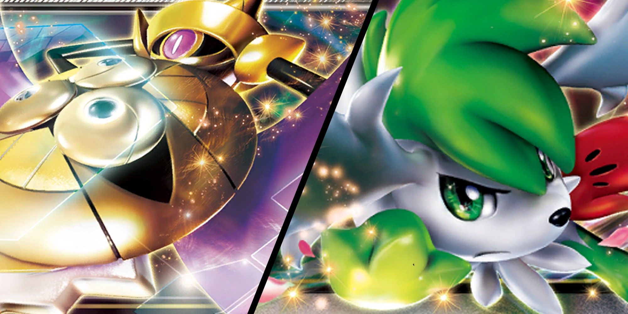 Pokemon TCG: Best Ex Cards Of All Time Feature Image. Aegislash on the left and Shaymin on the right