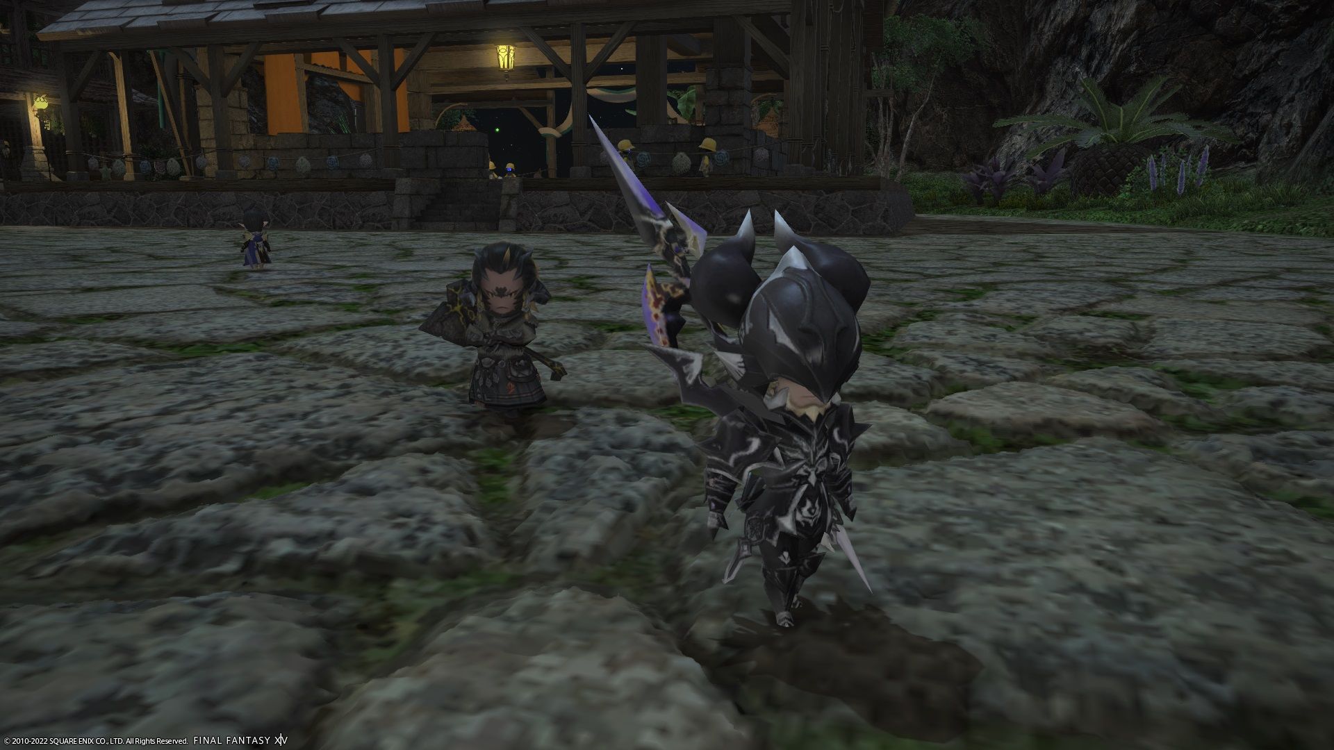 Final Fantasy 14 Magnai and Estinien minions at the island sanctuary