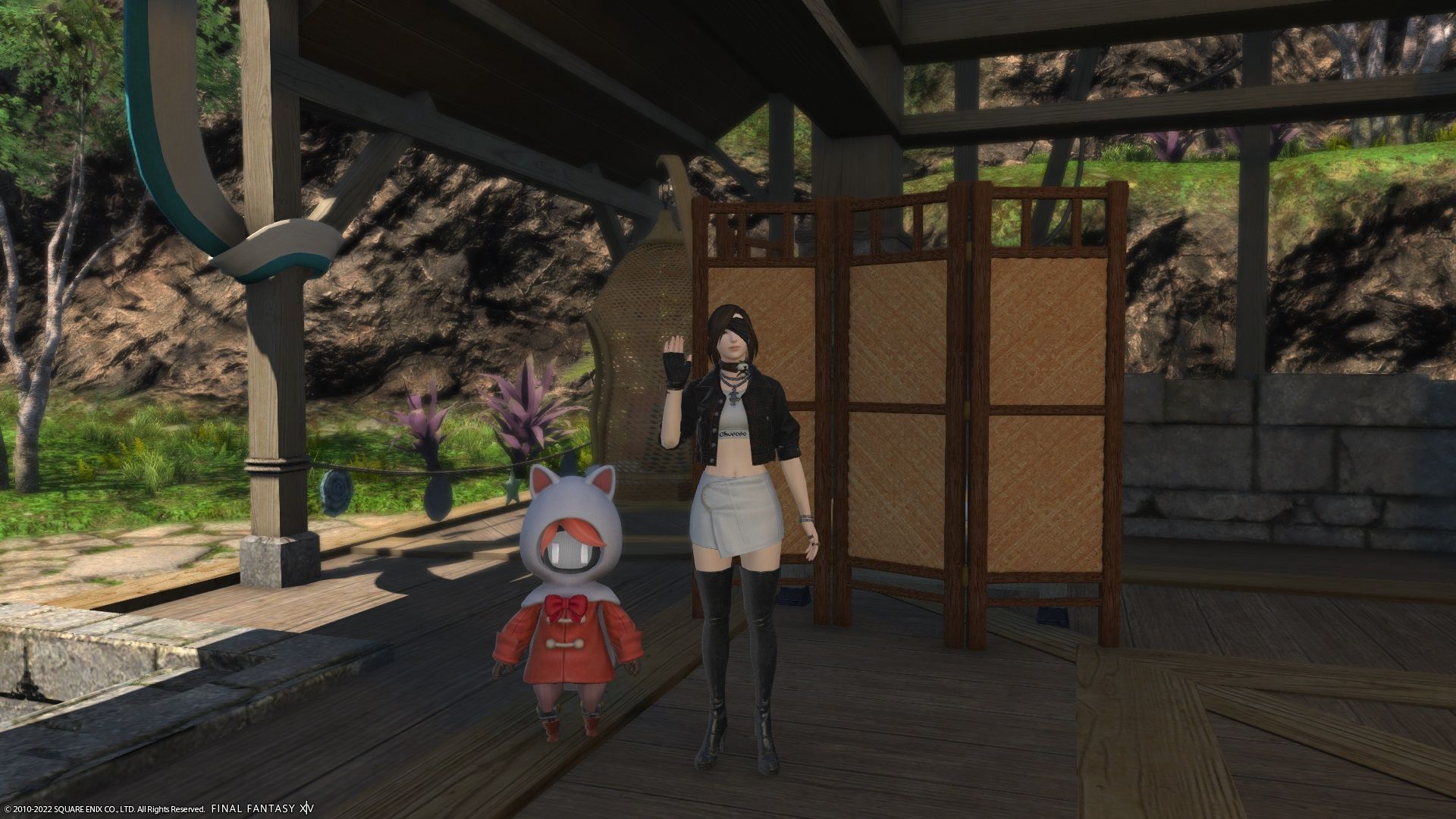 Final Fantasy 14 player with Felicitous Furball in the Island Sanctuary