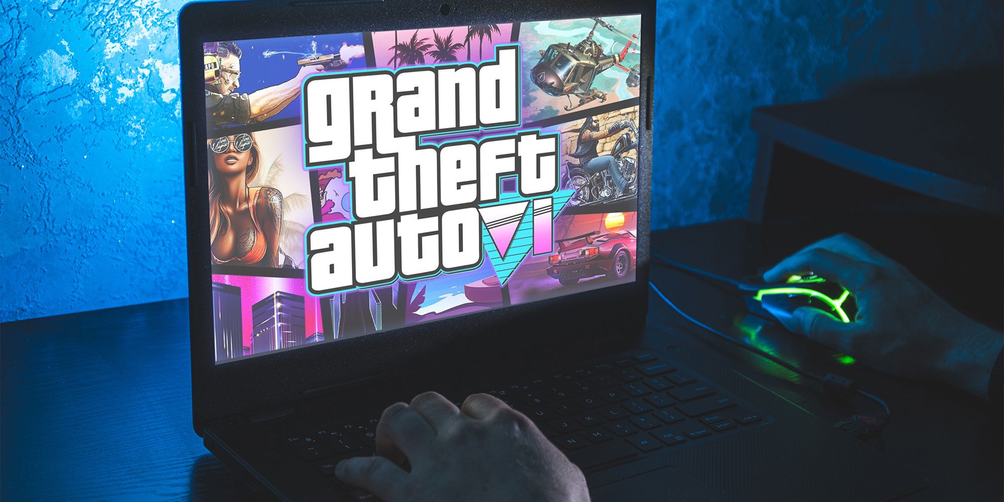 GTA being played on a laptop