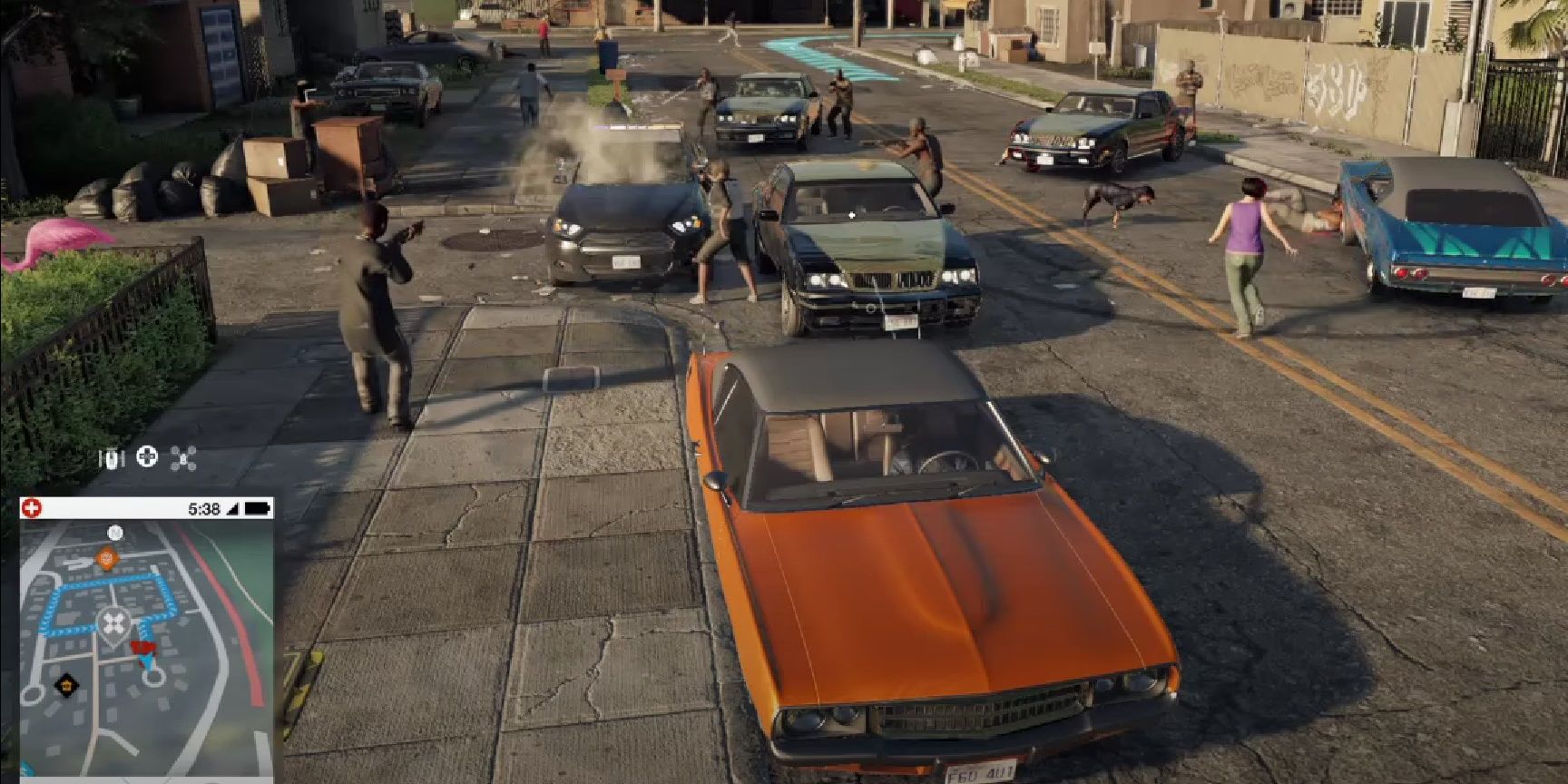 Screenshot of a player starting a Gang War in Watch Dogs 2.