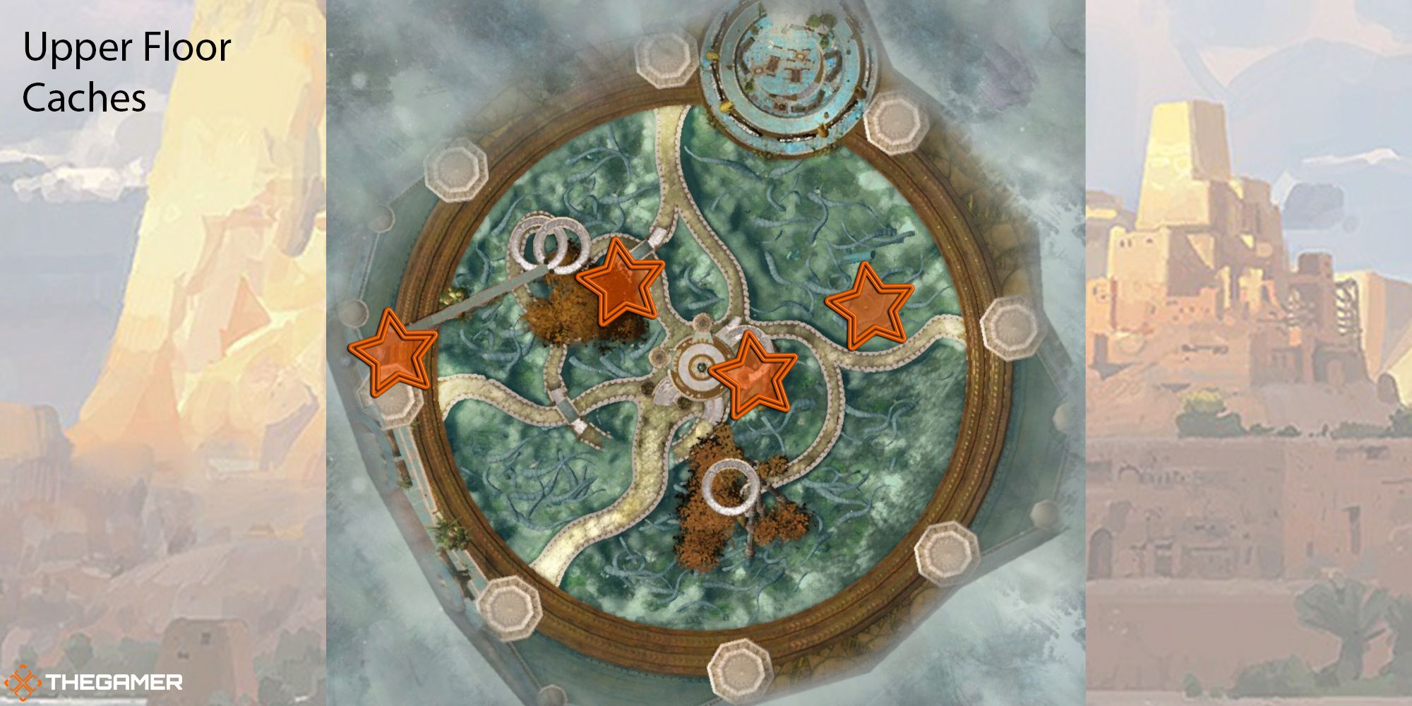 Guild Wars 2 - location of the Caches on the Upper Floor of the Dark Library