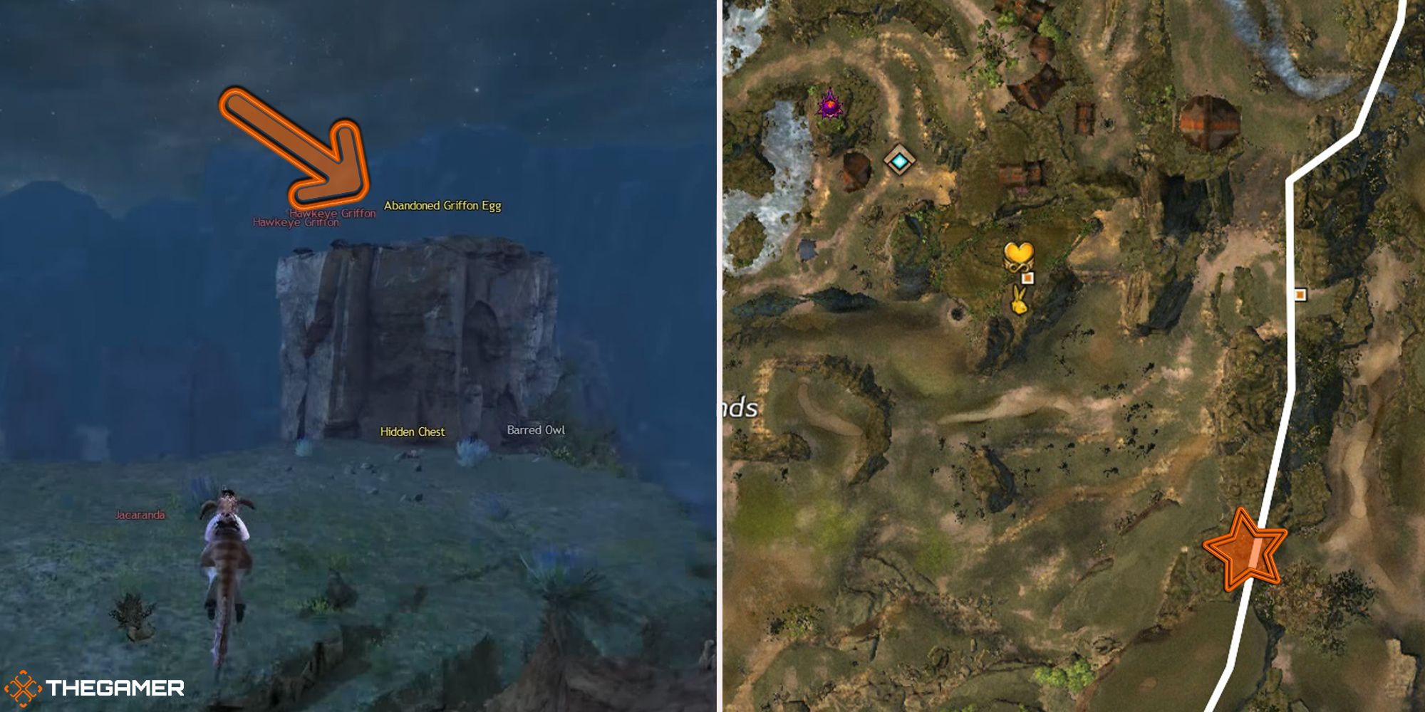 Guild Wars 2 - location of the Vibrant Mountain Griffon Egg