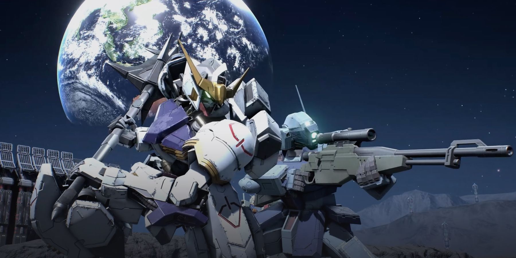 Gundam Barbatos and GM Sniper II in Gundam Evolution