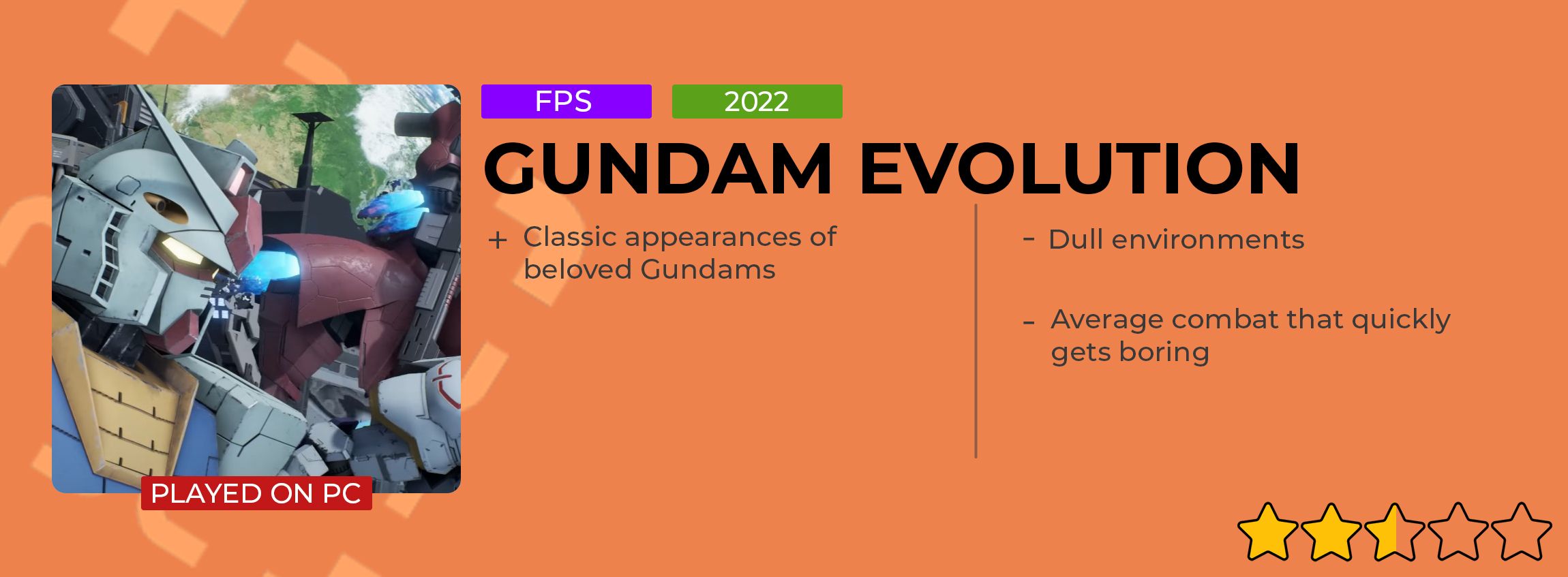 Gundam review card