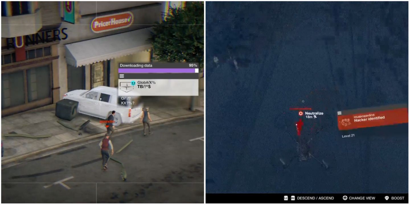 Collage of hacking invasions in Watch Dogs 2