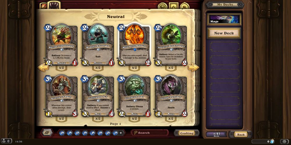 HearthStone Collection neutral cards