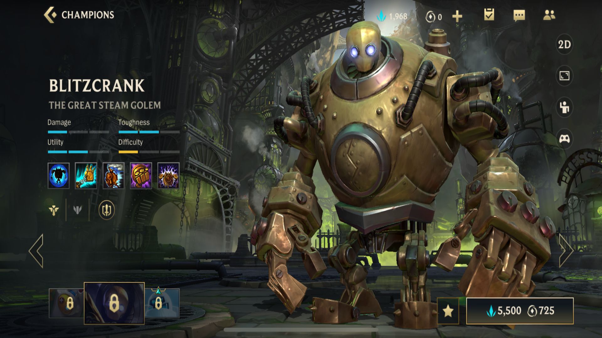 Blitzcrank Wild Rift ability screen