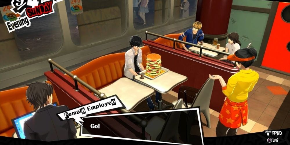 Joker About To Attempt The Big Bang Burger Challenge In Persona 5 Royal