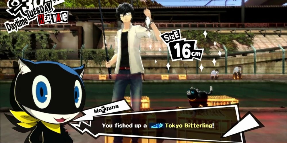 Joker Catching A Fish In Persona 5 Royal