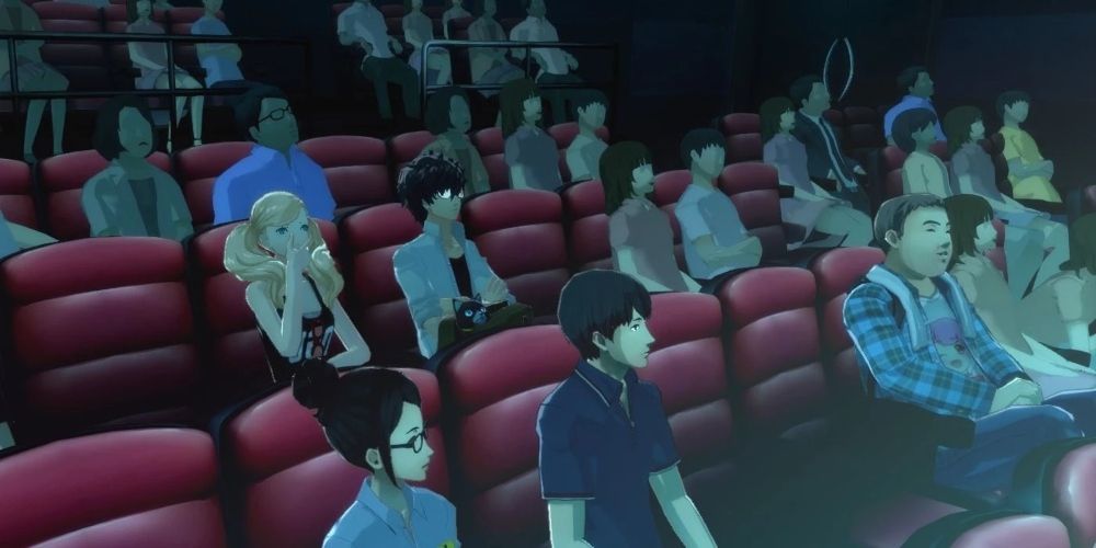 Joker and Ann Watching A Movie In The Theater In Persona 5 Royal