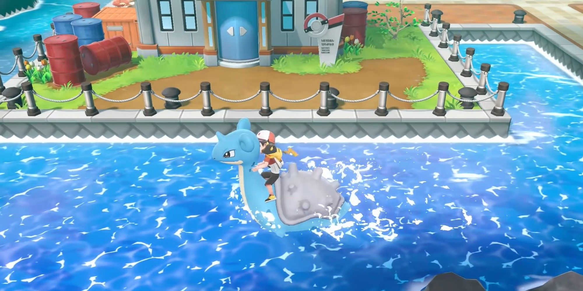 Lapras from Pokemon Let's Go Eevee & Let's Go Pikachu, swimming on water