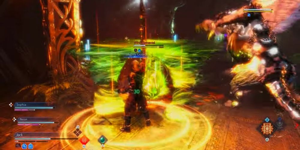 Liberator Jack Using Mighty Guard In Battle In Stranger Of Paradise Final Fantasy Origin