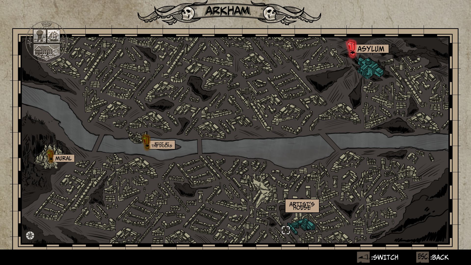 Lovecraft's Untold Stories 2 map screen