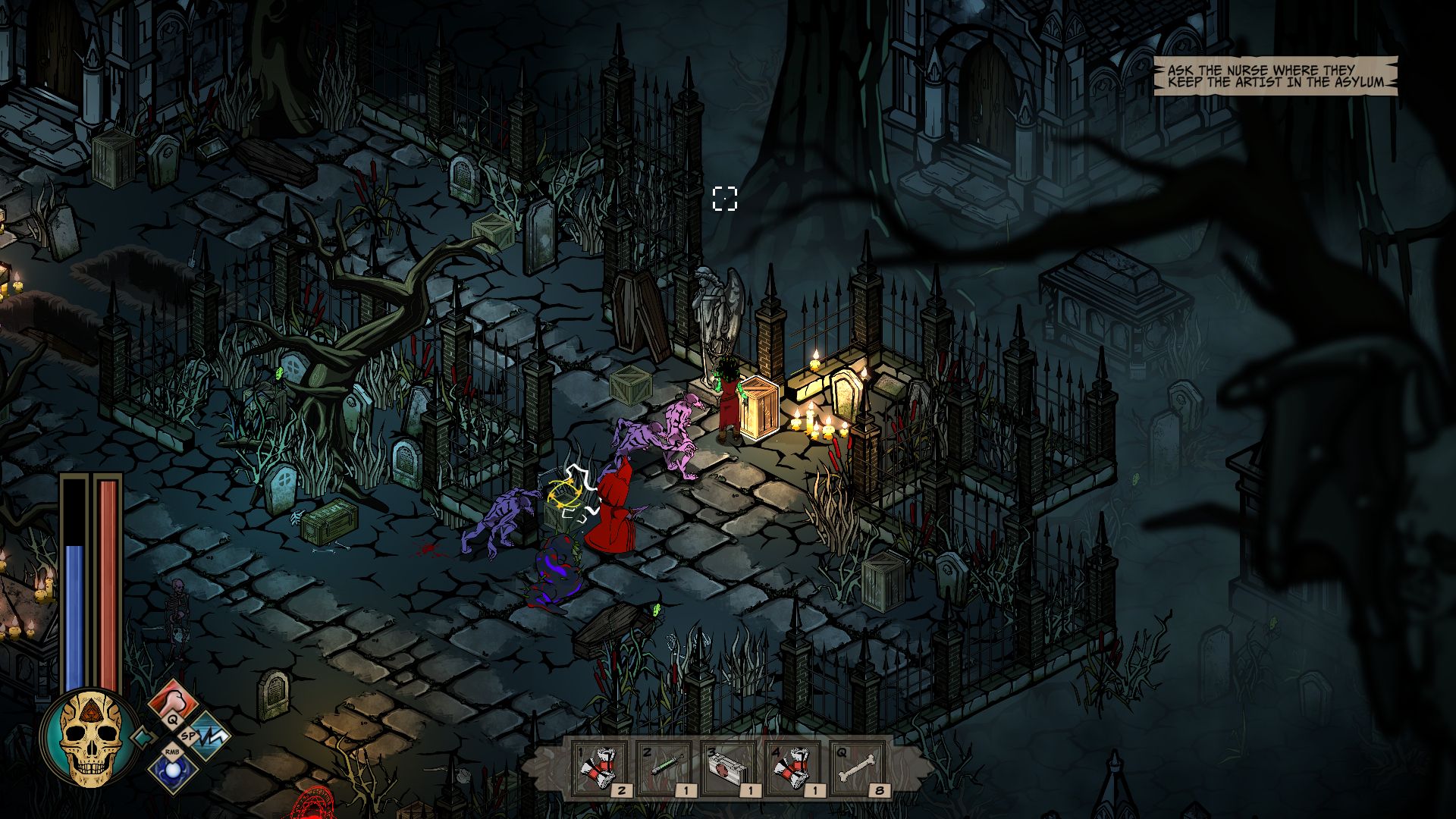 Lovecraft's Untold Stories 2 Witch being cornered by a horde of enemies