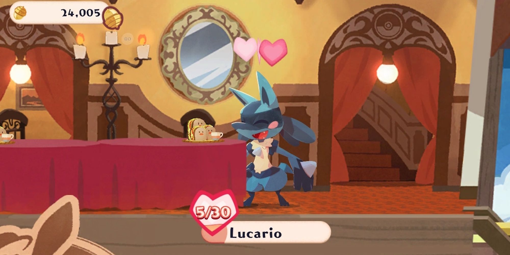 Lucario from Pokemon Cafe Remix Eating A Dugtrio Sandwich Trio