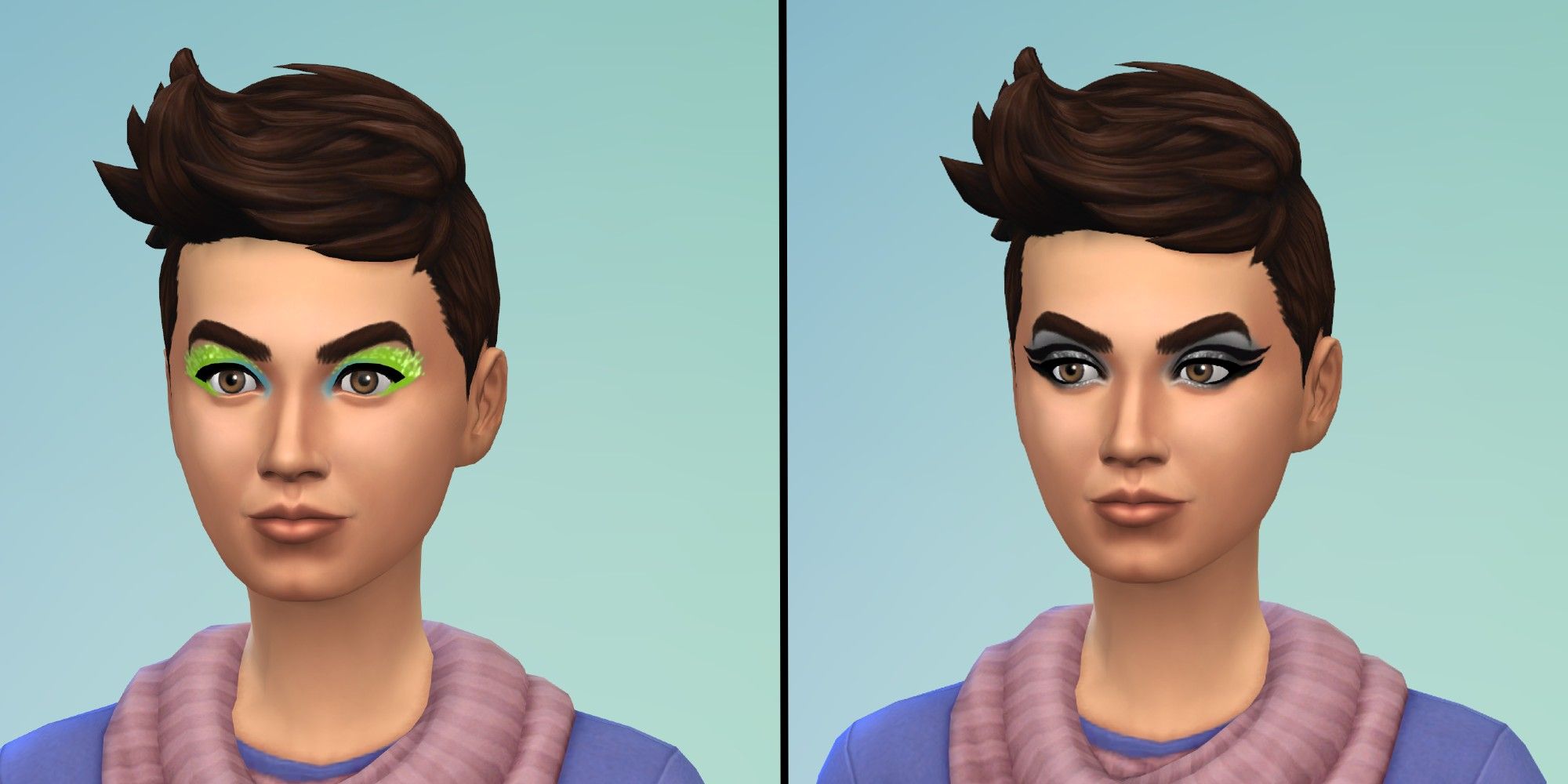 The Sims 4: Carnival Streetwear Kit, Eyeshadow Makeup with default swatches in the CAS Screen