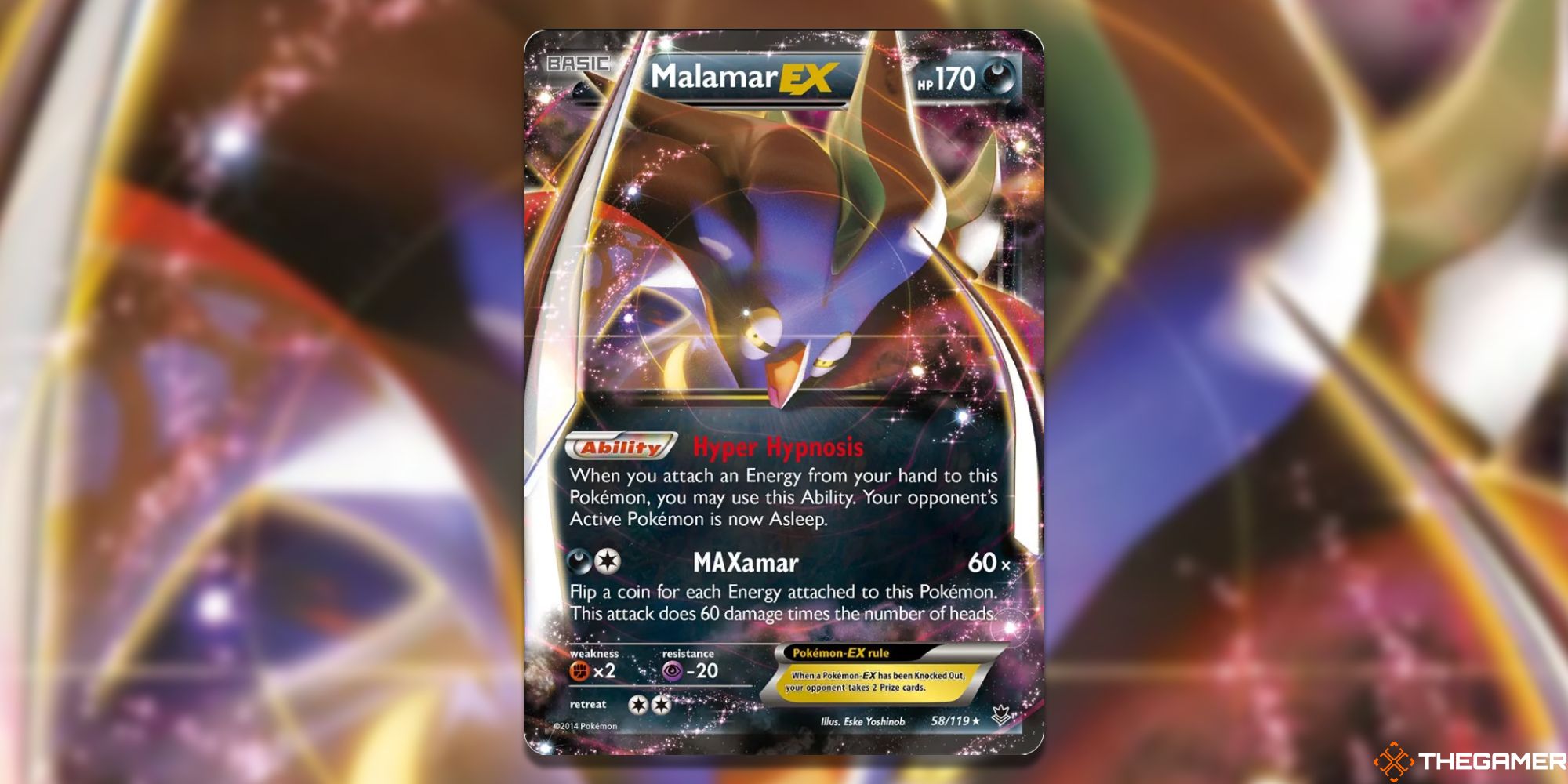 Malamar-EX from Phantom Forces Card Art with blurred background