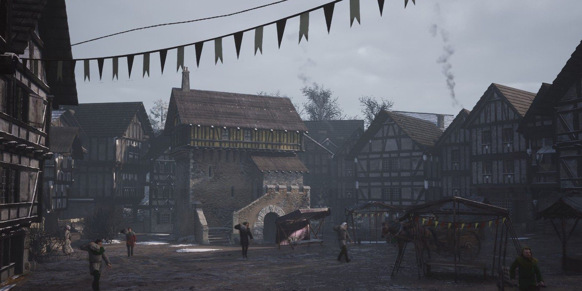Manor Lords Late-game Town Market Square