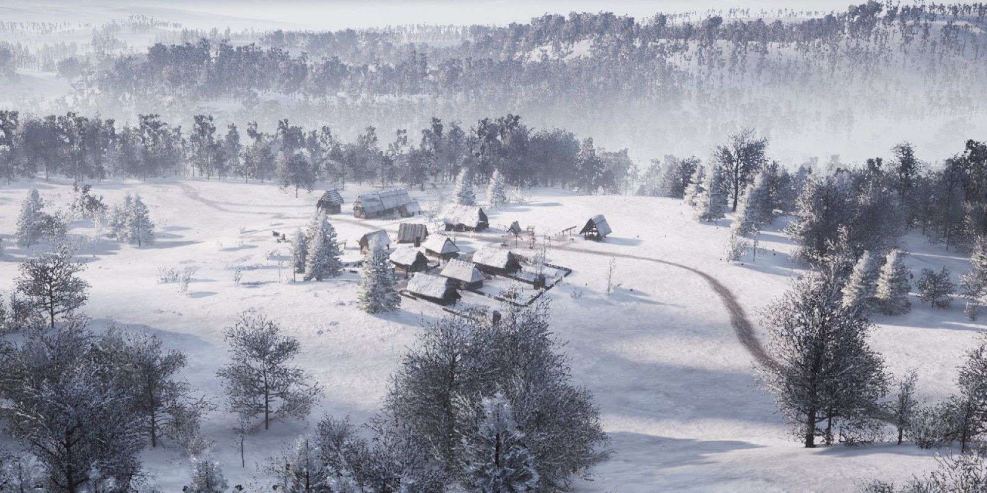 Manor Lords Village In The Snow