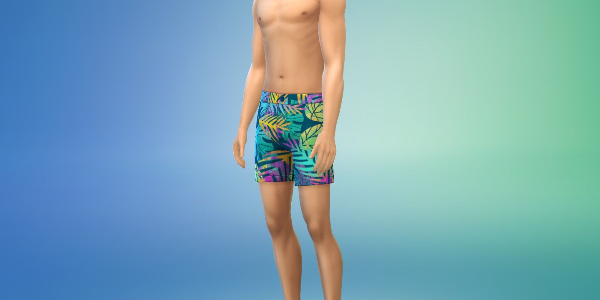 The Sims 4: Carnival Streetwear Kit, Masculine Bottom shorts with default swatches in the CAS Screen