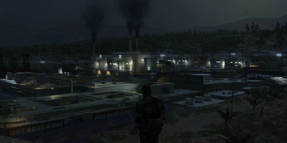Metal Gear Solid 5 The Phantom Pain Screenshot Of Venom Snake At Oilfield