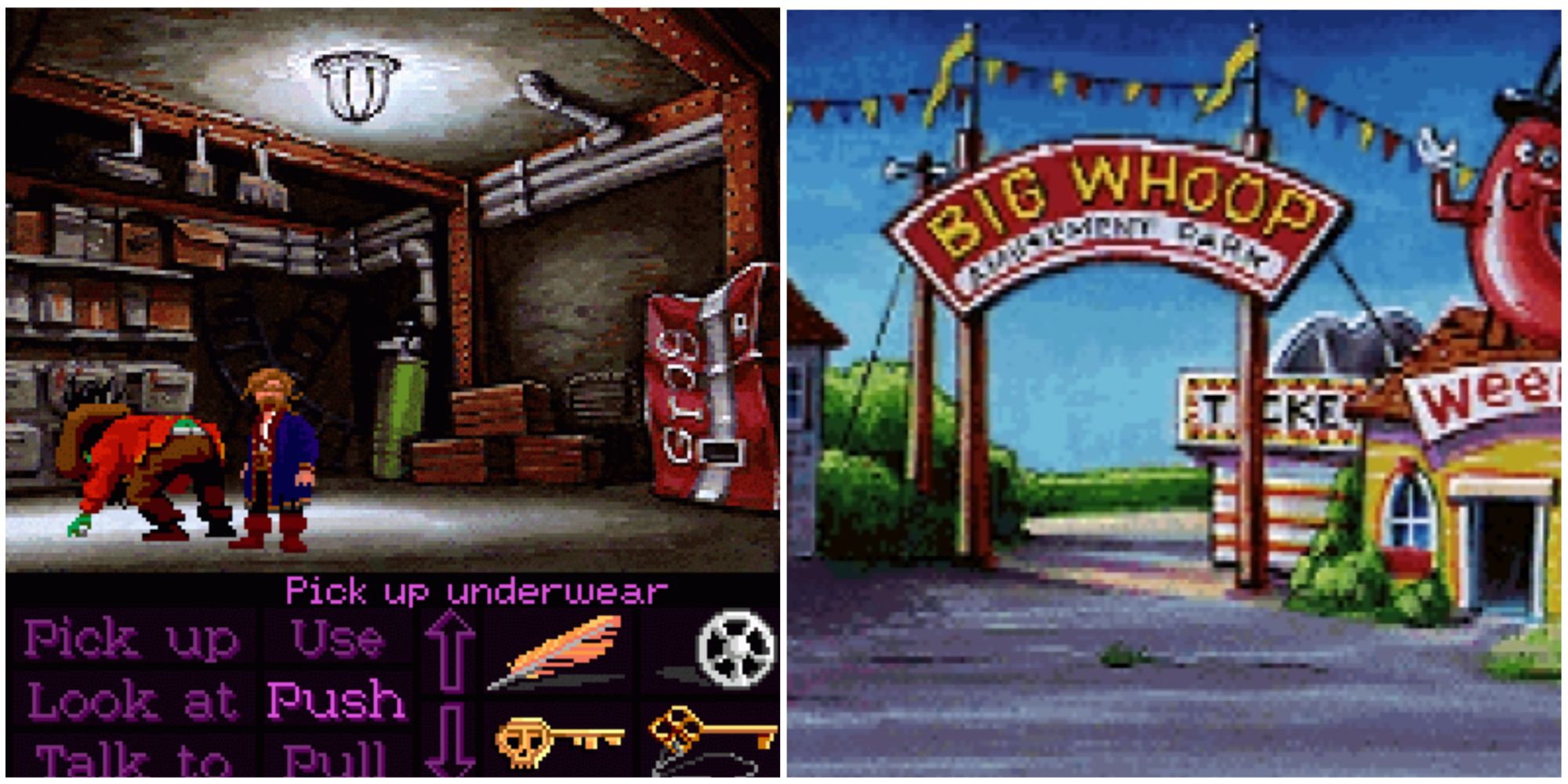 Monkey Island 2 LeChuck's underwear and Big Whoop amusement park