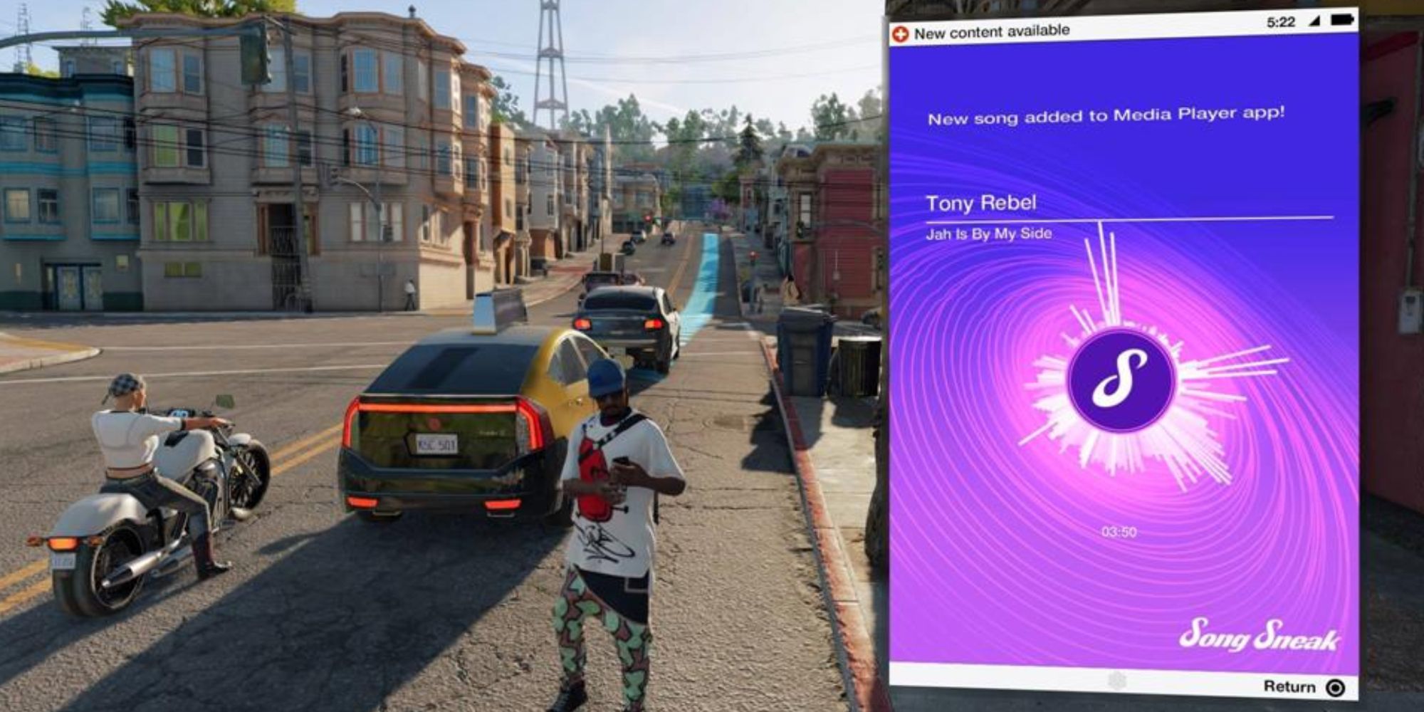 Marcus using the SongSneak app in Watch Dogs 2