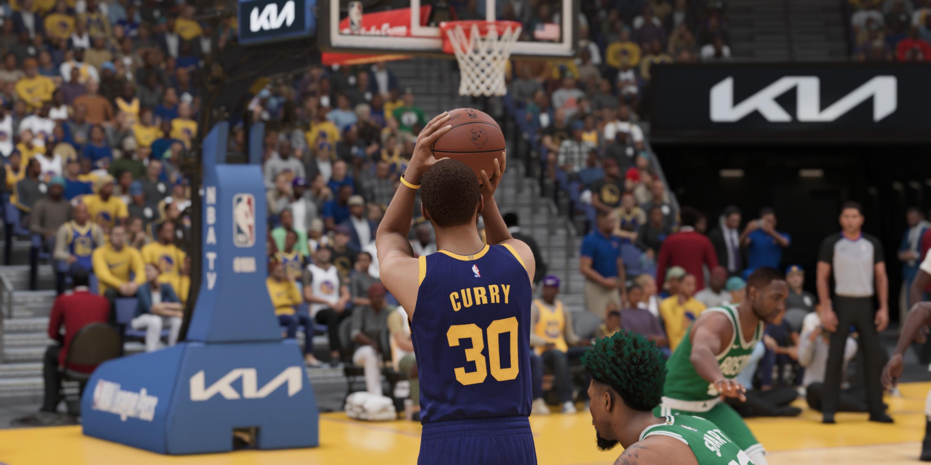 stephen curry shooting three pointer in NBA 2K23