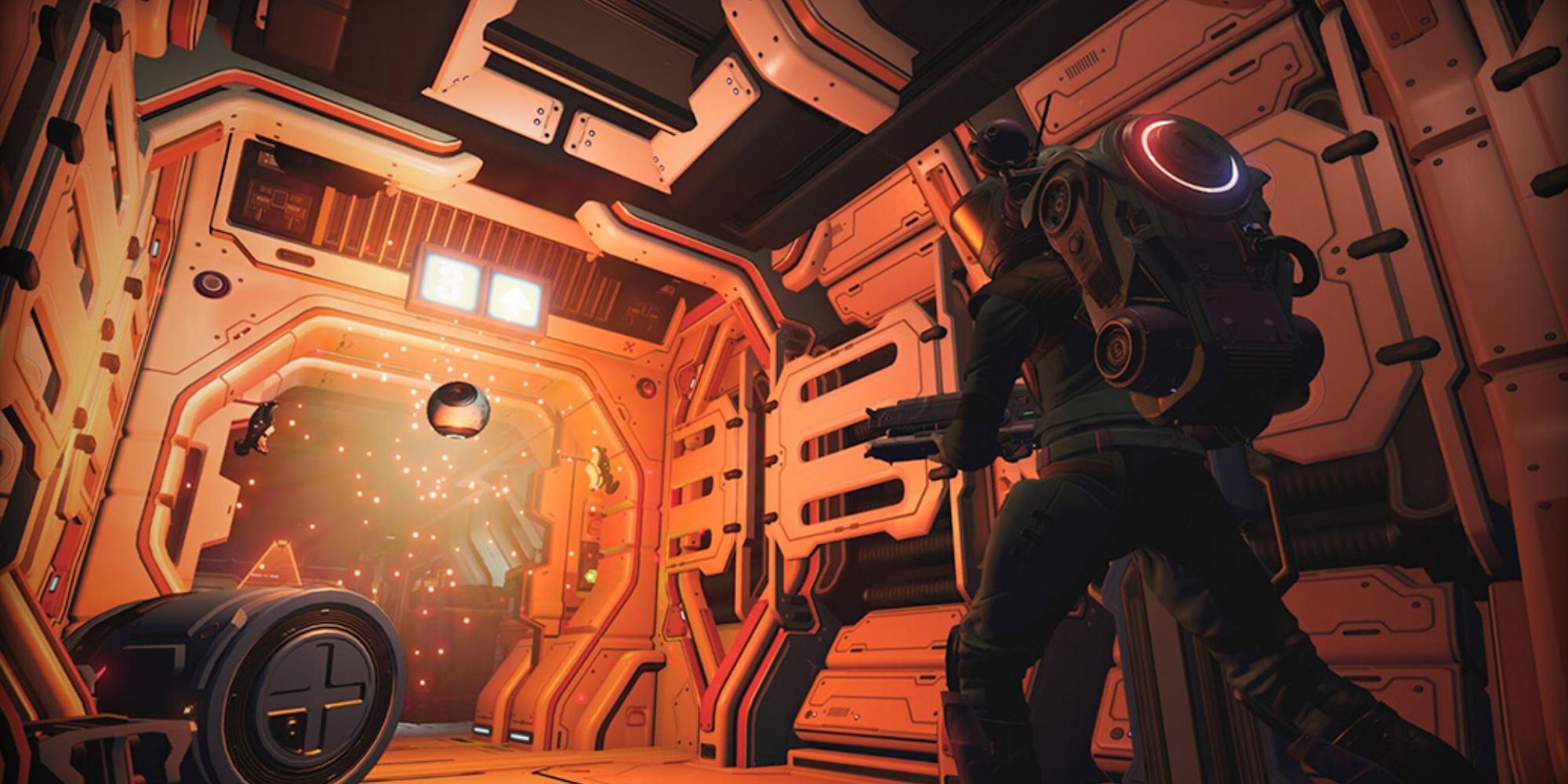 NMS Halloween Update Player Exploring Abandoned Freighter 